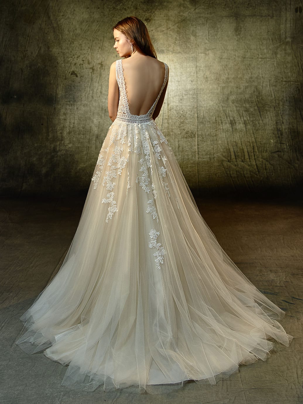 Enzoani Lavender Wedding Dress Back